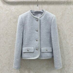 Celine 2025 New Arrival Sky Blue Woven Jacket